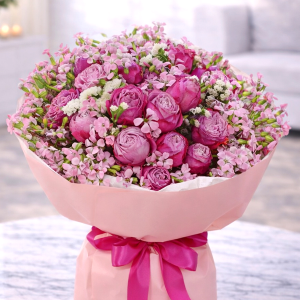 Ծաղկեփունջ №408 «Փնջային Վարդեր, Ֆլոկս»