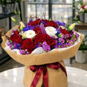 Bouquet No. 397 "Yellow Spray Roses, Dutch Spray Carnations and Limonium"