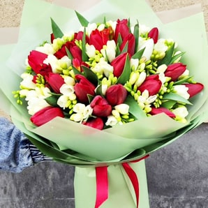 Bouquet of Tulips and Freesias No. 388
