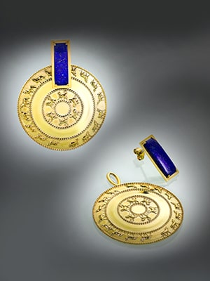"Shield of Sarduri the 2-nd" gold plated earrings
